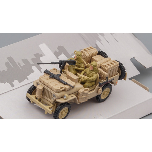 1:43 Масштабная модель JEEP Willys 1/4 Ton military vehicle with 2 Soldiers