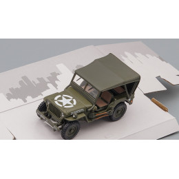 1:43 Масштабная модель JEEP Willys 1/4 Ton military vehicle with softtop