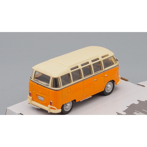 1:43 Масштабная модель VOLKSWAGEN Samba Bus, бело-оранжевый