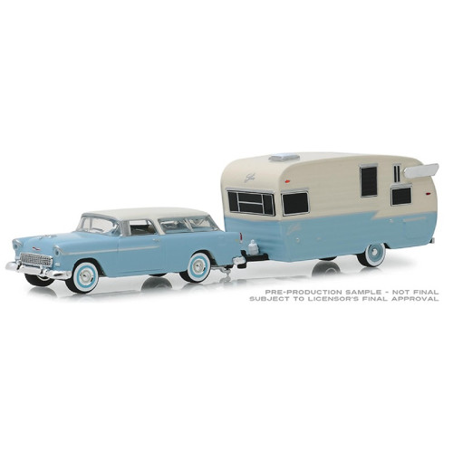 1:64 Масштабная модель CHEVROLET Nomad с кемпером Shasta Airflyte 1955