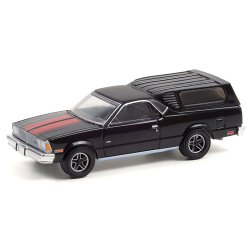 1:64 Масштабная модель CHEVROLET El Camino with Camper Shell 1981 Black with Red Stripes