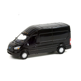 1:64 Масштабная модель Ford Transit LWB High Roof Van 2019 Shadow Black Route Runners Series 3