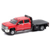 1:64 Масштабная модель CHEVROLET Silverado 3500HD Dually 2016 Red with Black Flatbed