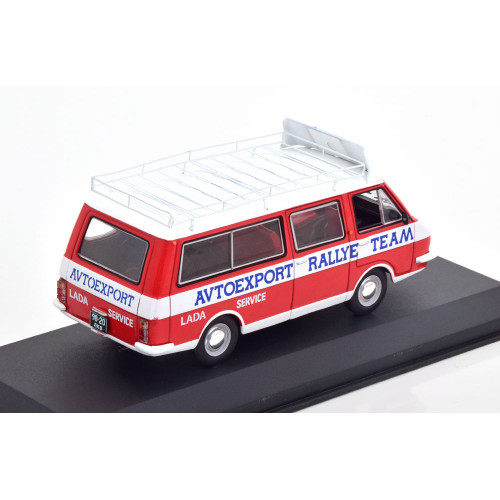 1:43 Масштабная модель РАФ 2203 техничка "Avtoexport Lada Rally Team" с багажником (1982), Red