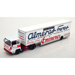 1:43 Масштабная модель BERLIET TR280 с полуприцепом "Almeras Eminence Porsche Racing Team" (1980), white blue red