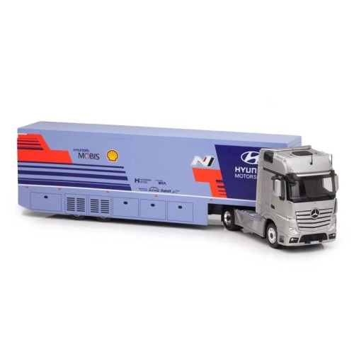 1:43 Масштабная модель MERCEDES-BENZ Actros MP4 Rally WRC Transporter Hyundai Neuville Loeb