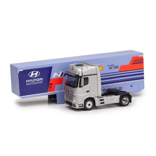 1:43 Масштабная модель MERCEDES-BENZ Actros MP4 Rally WRC Transporter Hyundai Neuville Loeb