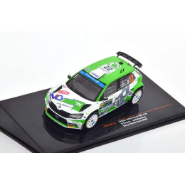 1:43 Масштабная модель SKODA Fabia R2 Evo #22 "Toksport WRT" Грязин/Александров 10 место Rally Monte Carlo (2022)