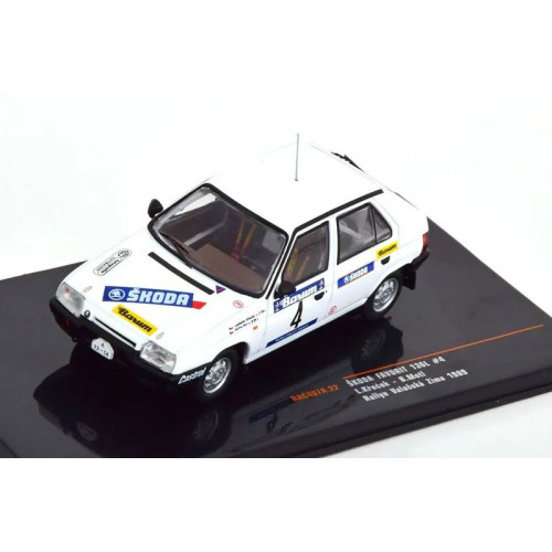 1:43 Масштабная модель SKODA Favorit 136L №4 Rally Valasska Zima, Krecek/Motl (1989)