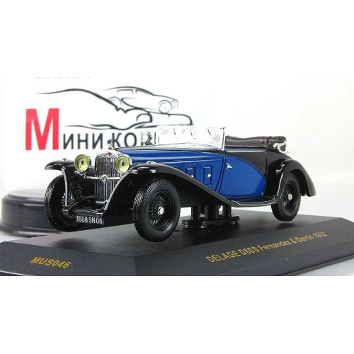 1:43 Масштабная модель Delage D8SS Fernandez & Darrin - black/blue 1932