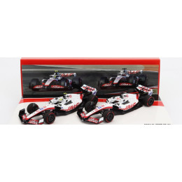 1:43 Масштабная модель HAAS F1 Set 2x Vf-22 Ferrari Team Haas N 20 5th Bahrain Gp 2022 Kevin Magnussen + N 47 Bahrain Gp 2022 Mick Schumacher, White Black Red