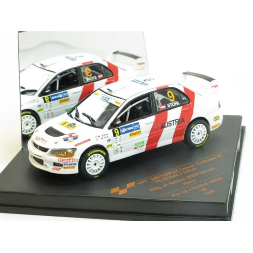 1:43 Масштабная модель Mitsubishi Lancer Evolution IX No.9 M.Stohl, I.Minor, Rally of Nations 2009 Mexico, Winner, Lim. edition 559 pcs