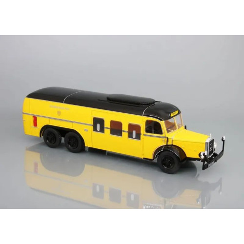 1:43 Масштабная модель Автобус MERCEDES-BENZ 0 10000 STERREICHISCHE POST GERMANY 1938 Yellow/Black