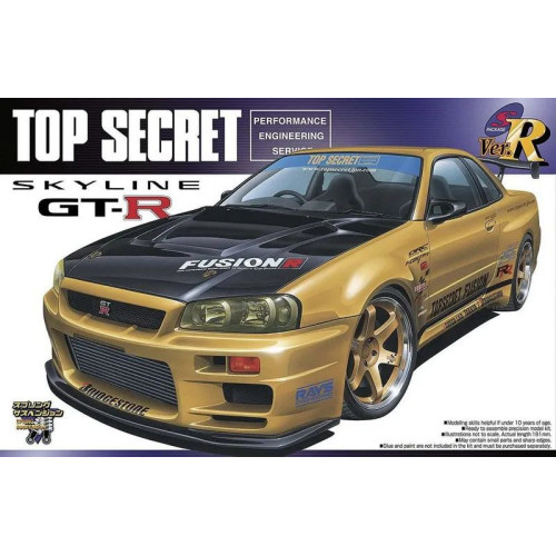 1:24 Сборная модель Автомобиль Nissan Skyline GT-R TopSecret BNR34 '02