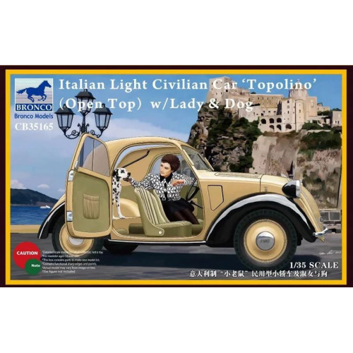 1:35 Сборная модель Italian Light Civilian Car (Open Top) w/Lady & Dog