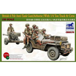 1:35 Сборная модель British 6 Pdr Anti-Tank Gun (Airborne) With 1/4 Ton Truck & Crew