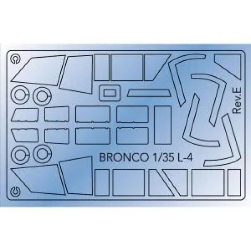 1:35 Сборная модель Piper Cub L-4H canopy masking Sheet