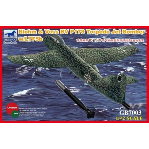 1:72 Сборная модель Blohm & Voss BV P178  Torpedo Jet Bomber w/LTF5b Torpedo