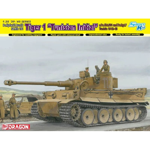 1:35 Сборная модель Tiger I Initial Production "Tunisian Initial Tiger" 1.kompanie s.Pz.Abt.501 DAK Tunisia 1942/43