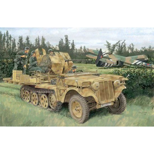 1:35 Сборная модель Sd.Kfz.10/5 fur 2cm FlaK 38 (SMART KIT)