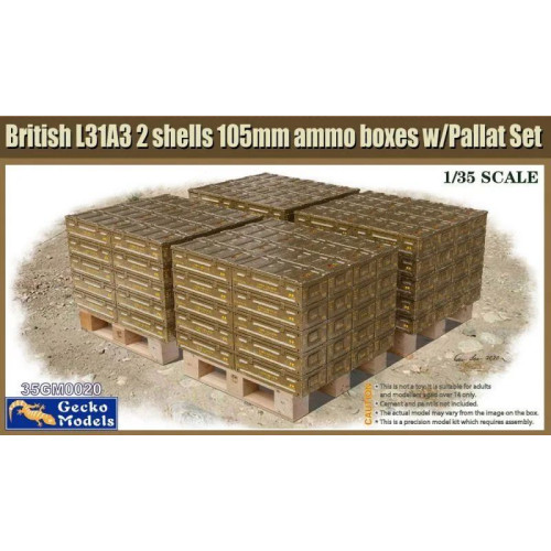 1:35 Сборная модель British L31A3 2 shells 105mm ammo boxes