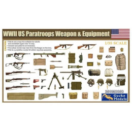 1:35 Сборная модель WWII US Paratroops Weapon & Equipment