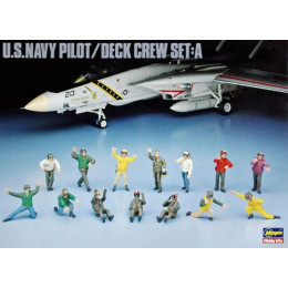 1:48 Сборная модель Фигуры пилотов ВМС США U.S. NAVY PILOT/DECK CREW SET A