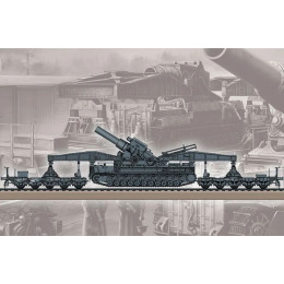 1:72 Сборная модель German KARL-Geraet 040/041 on Railway Transport Carrier