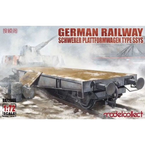 1:72 Сборная модель German Railway Schwerer Plattformwagen Type SSys