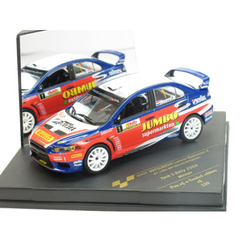 1:43 Масштабная модель Mitsubishi Lancer Evolution X, No.1 J.Van den Heuvl, M.Koluman, Tank S Rally 2009 Winner, lim. edition 559 pcs