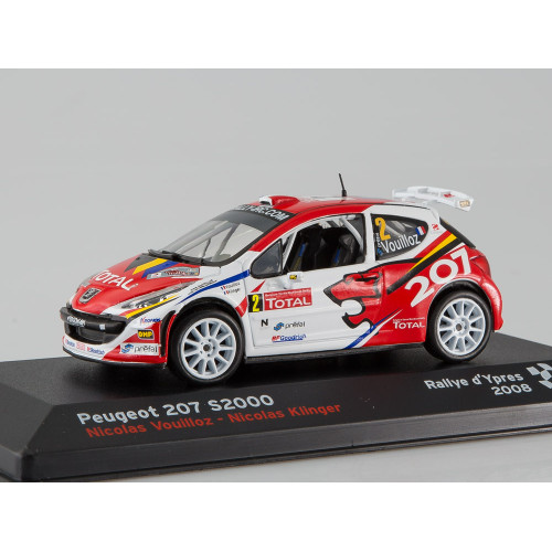 1:43 Масштабная модель Peugeot 207 S2000 №2, Nicolas Vouilloz - Nicolas Klinger, Rallye d'Ypres, 2008