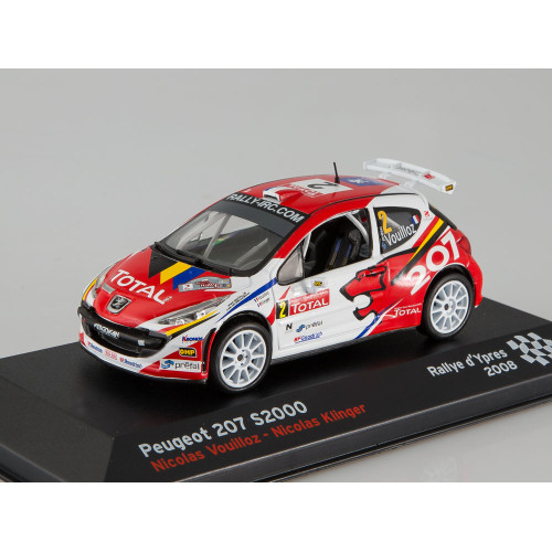 1:43 Масштабная модель Peugeot 207 S2000 №2, Nicolas Vouilloz - Nicolas Klinger, Rallye d'Ypres, 2008