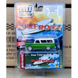 1:64 Масштабная модель CHEVROLET Suburban Mijo Surf Rods (1965), green/white