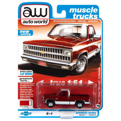 1:64 Масштабная модель 1981 CHEVROLET SILVERADO 10 FLEETSIDE PICKUP RED