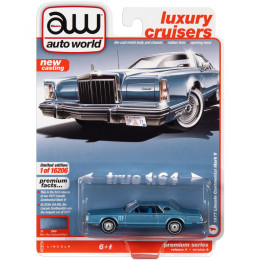 1:64 Масштабная модель LINCOLN 1977 CONTINENTAL COUPE MARK V BLUE