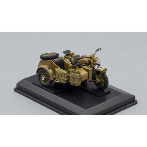 1:43 Масштабная модель BMW R75 motorcycle with sidecar, matte green khaki