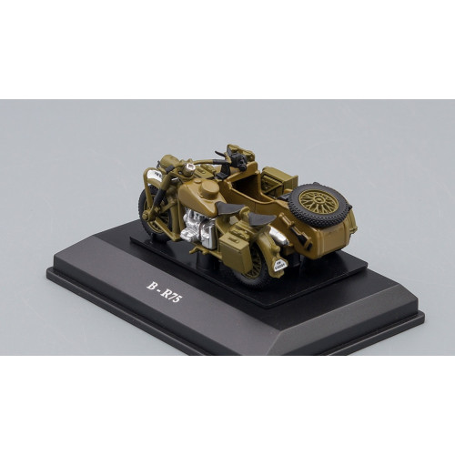 1:43 Масштабная модель BMW R75 motorcycle with sidecar, matte green khaki